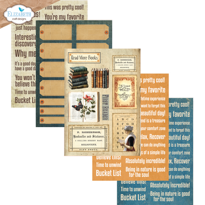 Elizabeth Craft Designs Rest & Relaxation A5 Patterned Cardstock Everyday Ephemera 2 by Everyday Memories