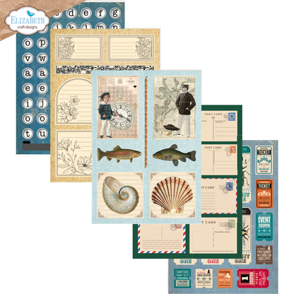 Elizabeth Craft Designs Rest & Relaxation A5 Patterned Cardstock Everyday Ephemera 2 by Everyday Memories