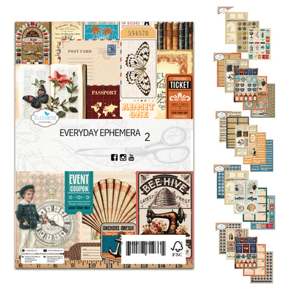 Elizabeth Craft Designs Rest & Relaxation A5 Patterned Cardstock Everyday Ephemera 2 by Everyday Memories