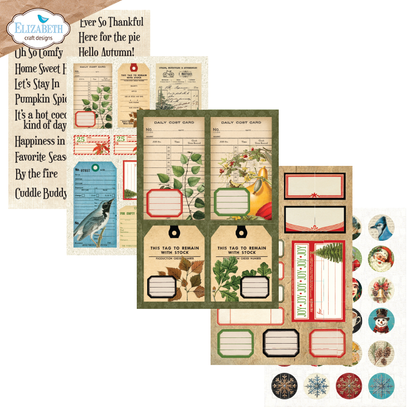 Elizabeth Craft Designs Cozy Comfort A5 Patterned Cardstock Everyday Ephemera 3 by Everyday Memories