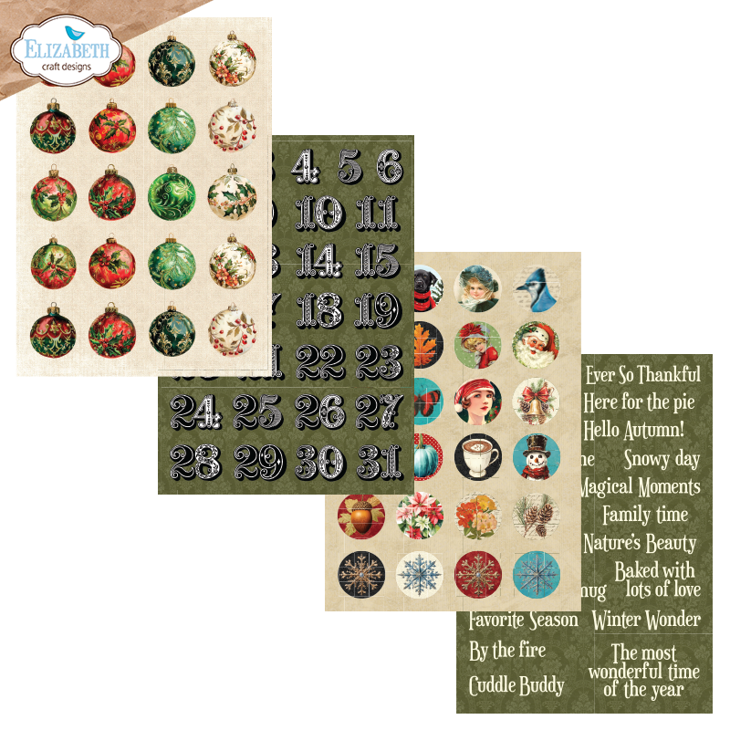 Elizabeth Craft Designs Cozy Comfort A5 Patterned Cardstock Everyday Ephemera 3 by Everyday Memories
