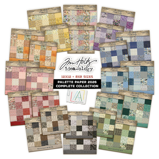 Tim Holtz idea-ology 12x12 & 8x8 Palette Paper 2026 Complete Collection Preorder*