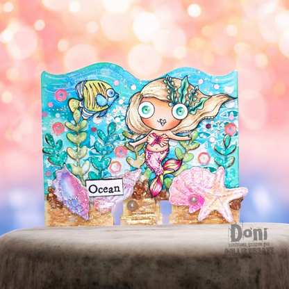 #855 - A7 Clear Stamp Set - Ocean Girl