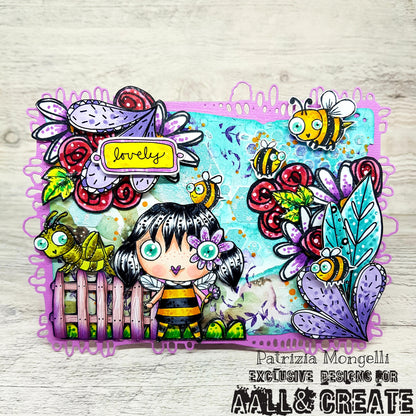 #1039 - A7 Stamp - Buzzie Bugs