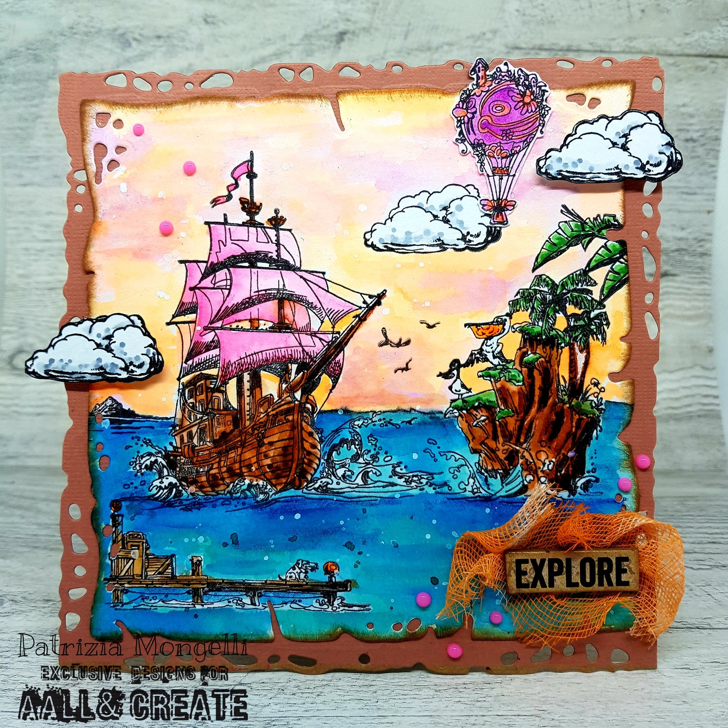 #1186 - A6 Stamp Set - Pelican Galleon