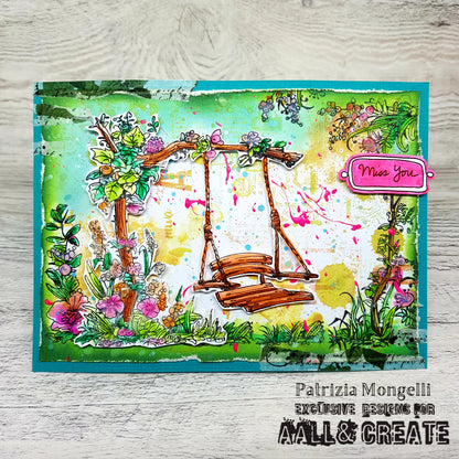 #1197 - A6 Stamp Set - Swing Garden