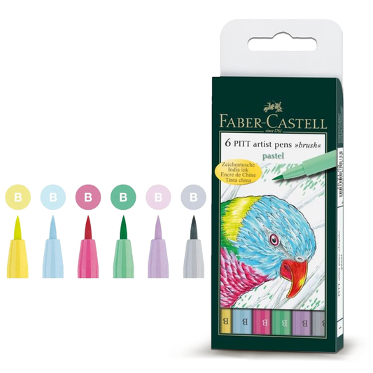 Faber Castell Pitt Artist Pen Brush Pastel (6pcs)