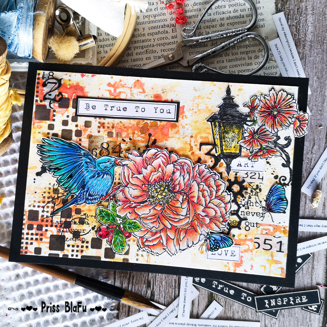 TP-709 - A5 Clear Stamp Set - Lighted Florals