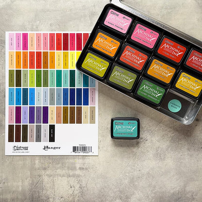 Ranger Tim Holtz Distress® Mini Ink Pad Label Sheet- Black Printing