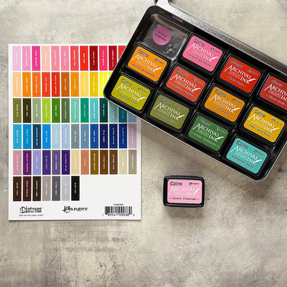 Ranger Tim Holtz Distress® Mini Ink Pad Label Sheet- White Printing