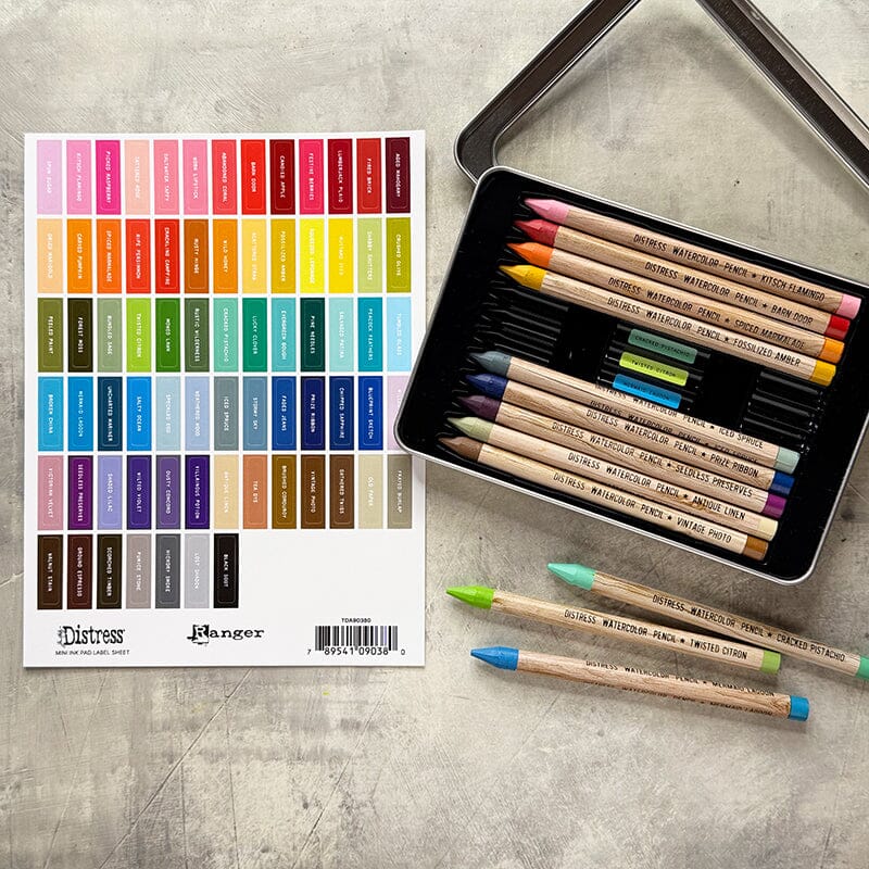 Ranger Tim Holtz Distress® Mini Ink Pad Label Sheet- White Printing
