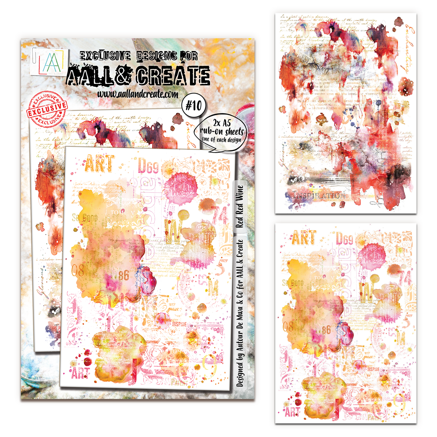 #10 - A5 Rub-Ons - Red Red Wine