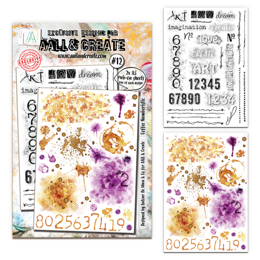 #12 - A5 Rub-Ons - Coffee Numberistic