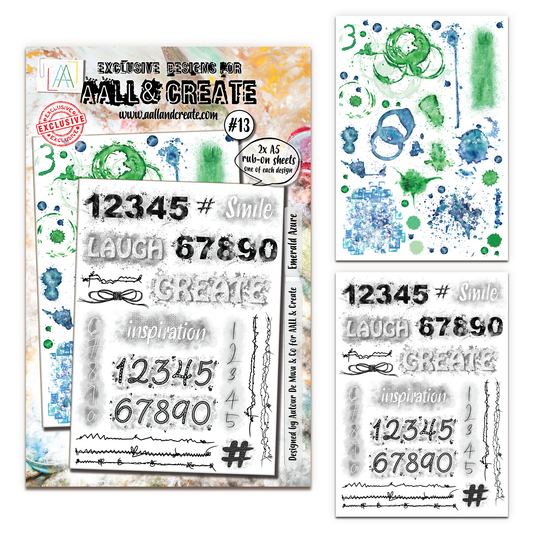 #13 - A5 Rub-Ons - Emerald Azure