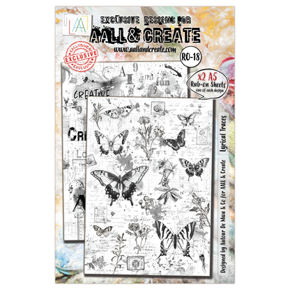 #RO-18 - A5 Rub-Ons - Lyrical Traces