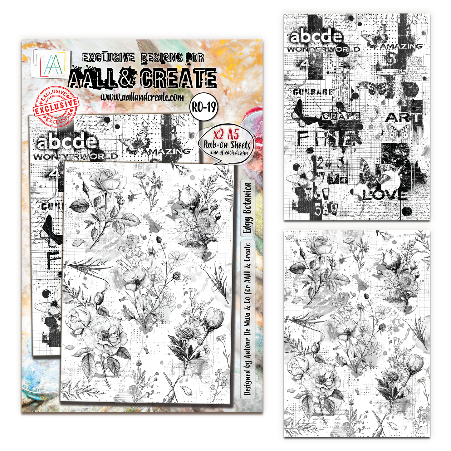 #RO-19 - A5 Rub-Ons - Edgy Botanica