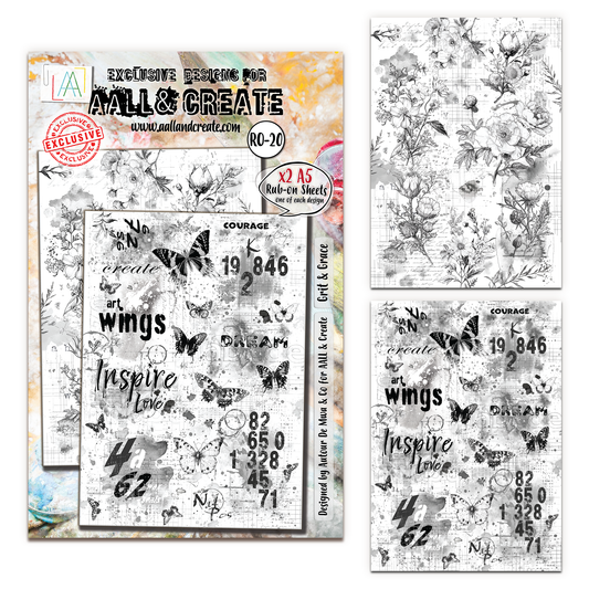 #RO-20 - A5 Rub-Ons - Grit & Grace