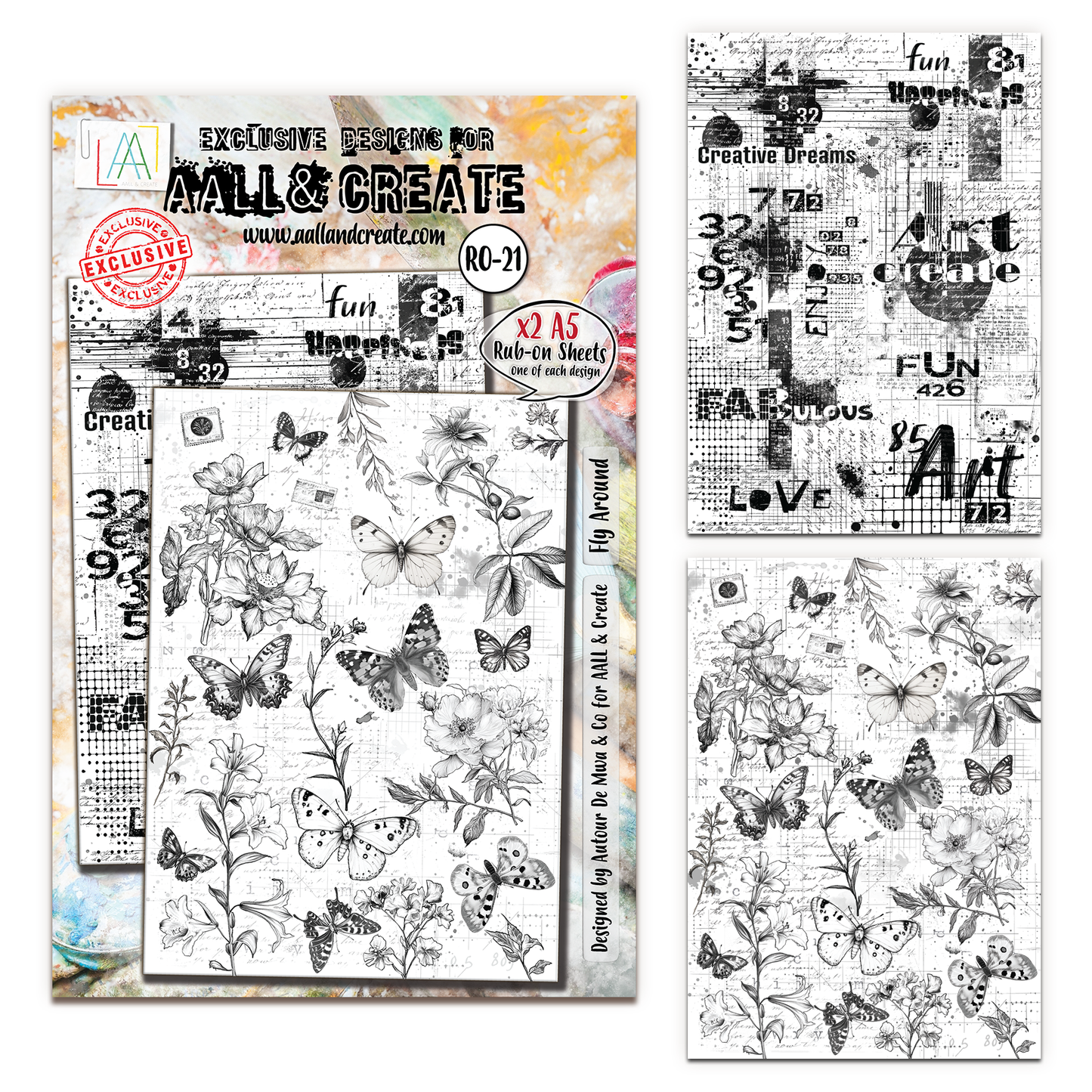 #RO-21 - A5 Rub-Ons - Fly Around