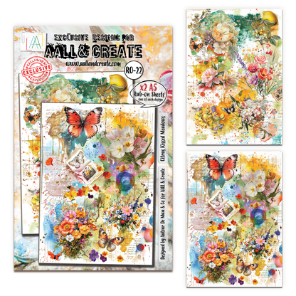 #RO-22 - A5 Rub-Ons - Citrus Kissed Meadows