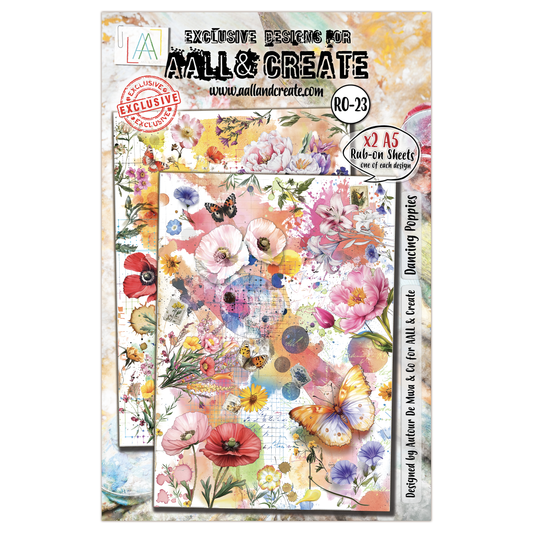 #RO-23 - A5 Rub-Ons - Dancing Poppies