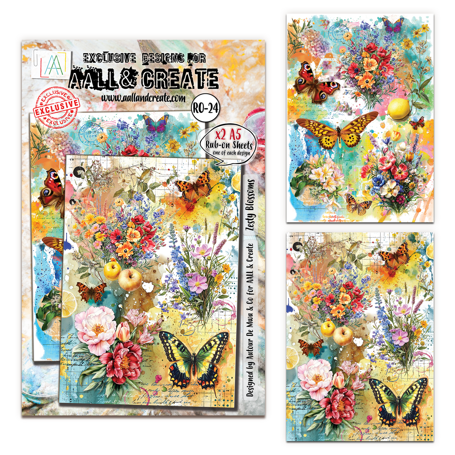 #RO-24 - A5 Rub-Ons - Zesty Blossoms