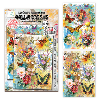 #RO-24 - A5 Rub-Ons - Zesty Blossoms