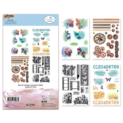 Elizabeth Craft Designs Beautifully Worn Rub-ons Layers of Time by Devid Roodenburg