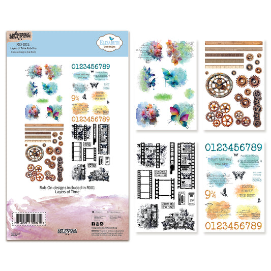 Elizabeth Craft Designs Beautifully Worn Rub-ons Layers of Time by Devid Roodenburg