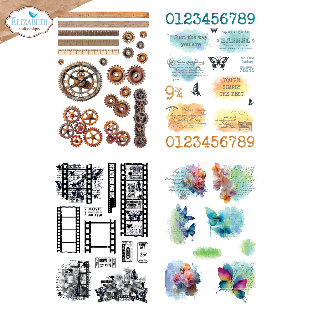 Elizabeth Craft Designs Beautifully Worn Rub-ons Layers of Time by Devid Roodenburg