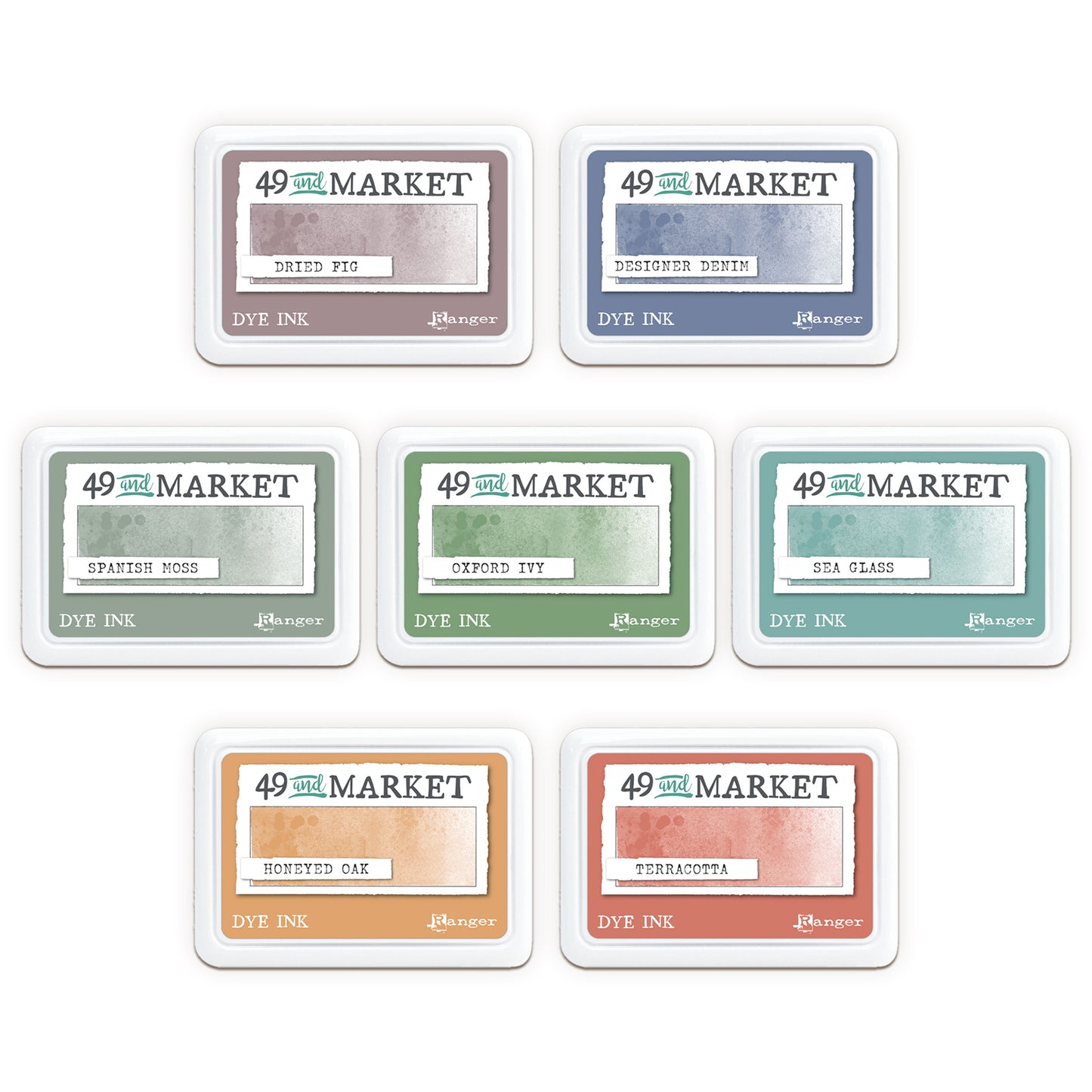 Ranger 49 And Market Dye Ink Pad Complete Collection #3 - 7 Colours - Ship from 24th July