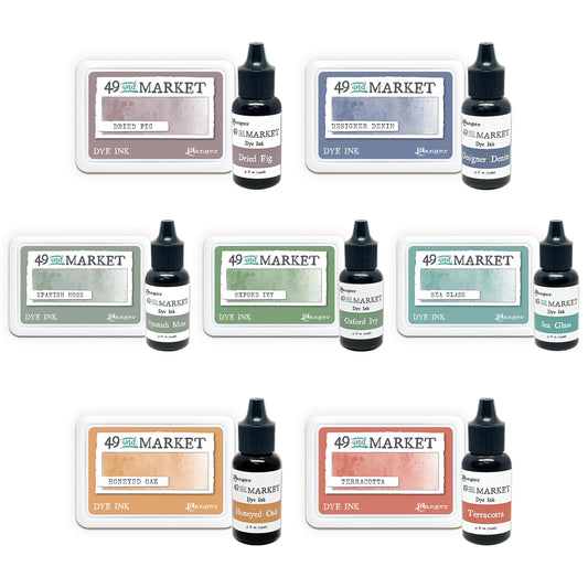 Ranger 49 And Market Dye Ink Pad & Reinker Complete Collection #3 - 7 Colours - Ship from 24th July