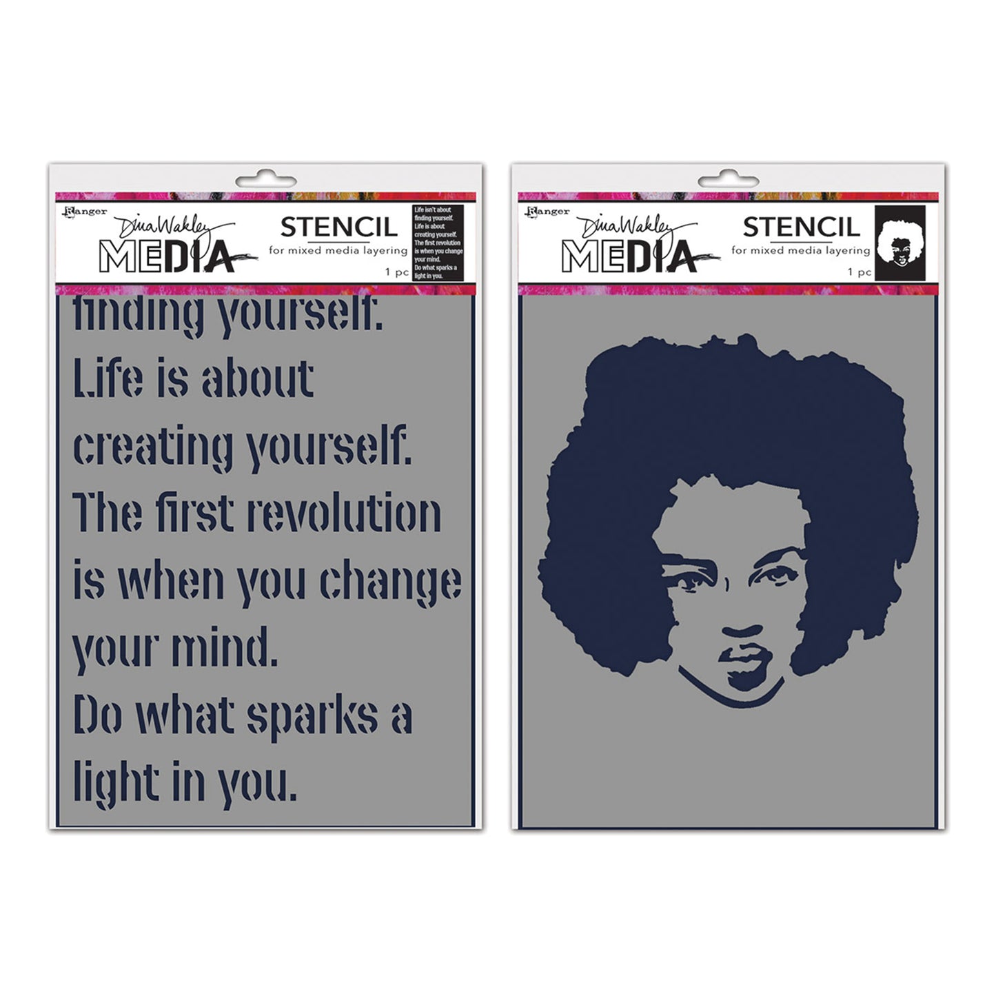 Ranger Dina Wakley MEdia Stencils Bundle - Create Yourself & Proud Woman