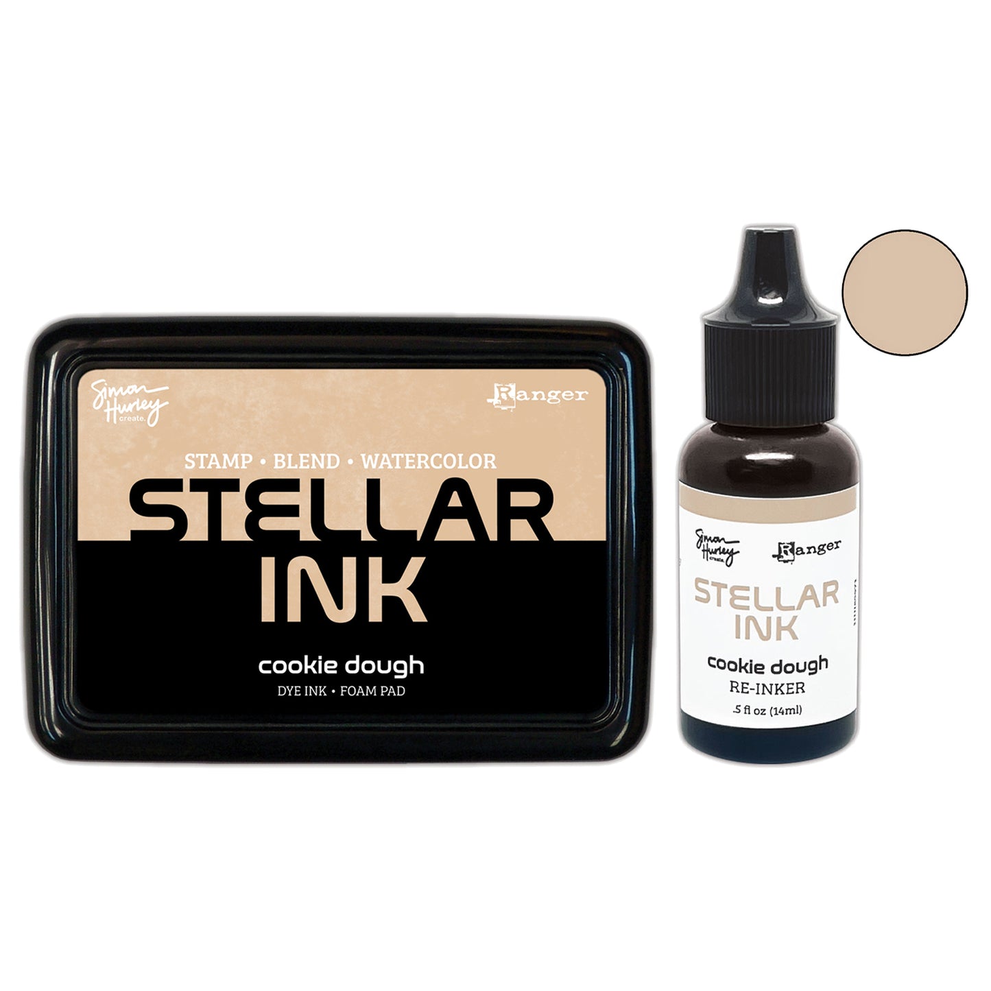 Ranger Simon Hurley create. Stellar Ink Pad & Re-Inker - Cookie Dough