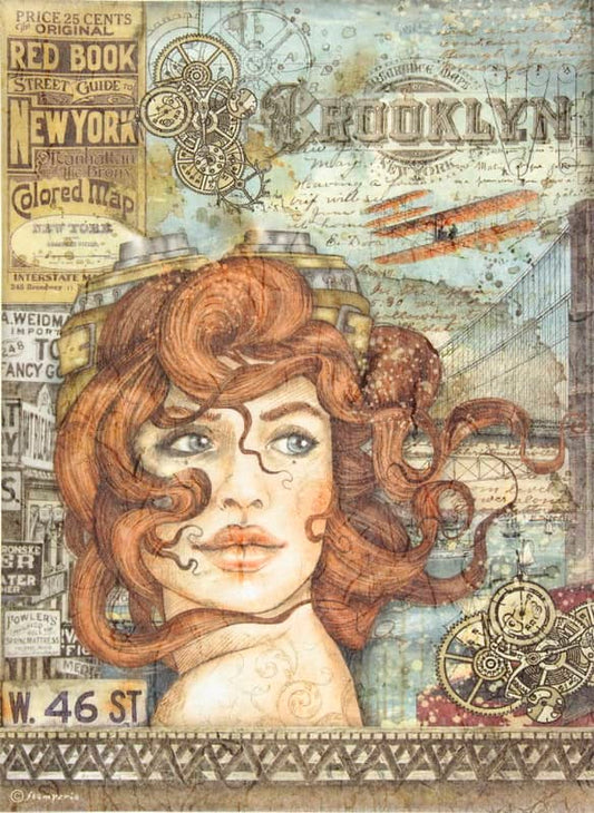 Stamperia A4 Rice Paper Sir Vagabond Aviator Lady
