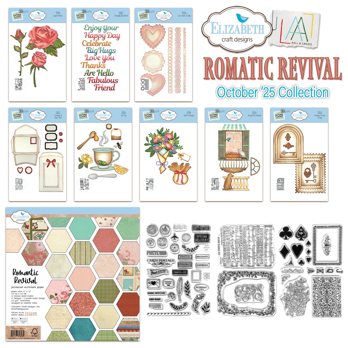 Elizabeth Craft Designs Romantic Revival Complete Collection