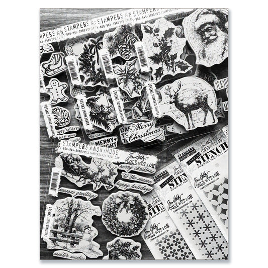 Stampers Anonymous Tim Holtz Christmas 2026 Stamp & Stencil Bundle Preorder*