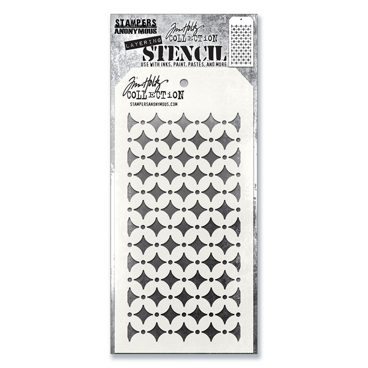 Stampers Anonymous Tim Holtz Layering Stencil: Retro Diamond Preorder*