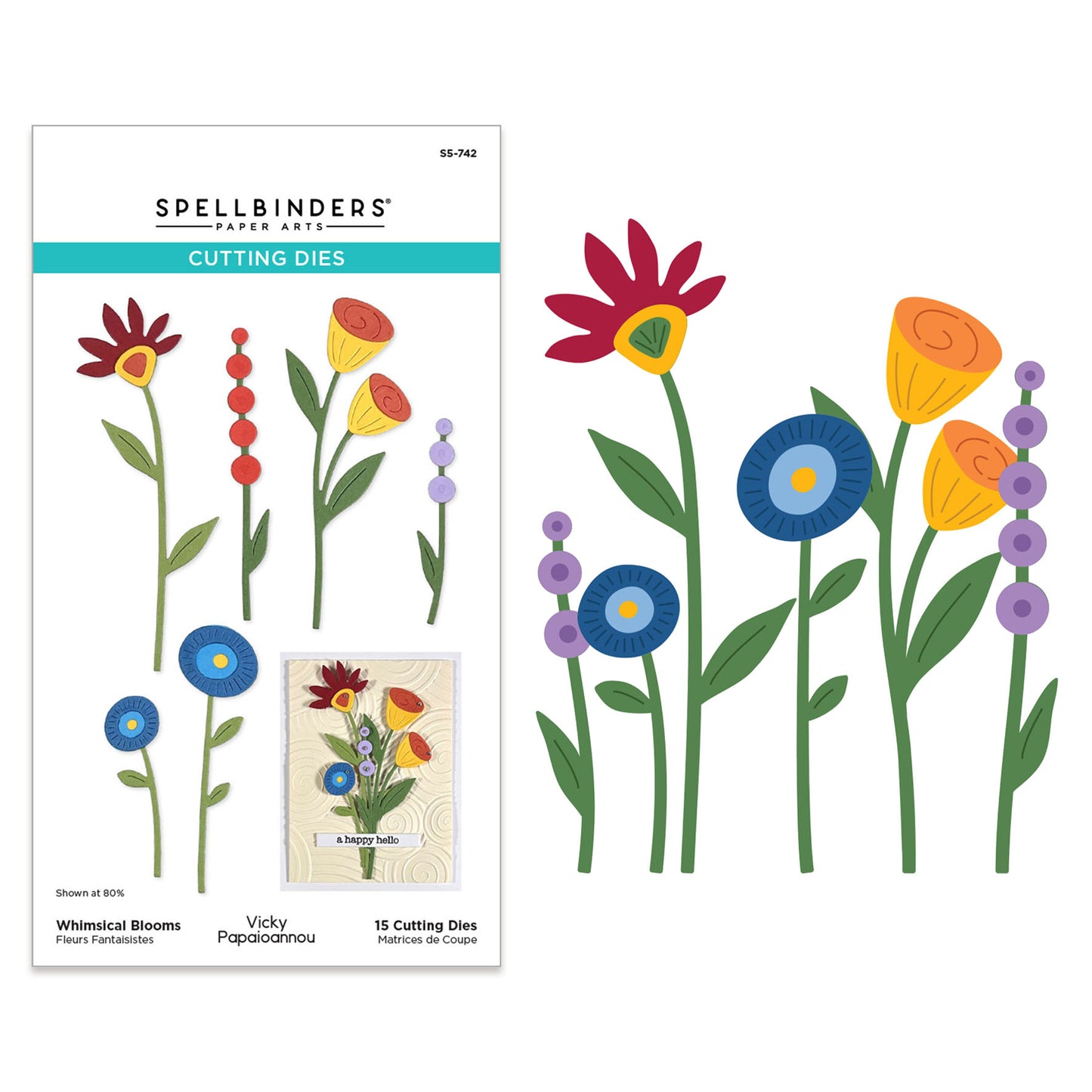 Spellbinders Whimsical Village Etched Dies Blooms by Vicky Papaioannou ~ Ship from 3rd June