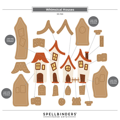 Spellbinders Whimsical Village Etched Dies Houses by Vicky Papaioannou ~ Ship from 3rd June
