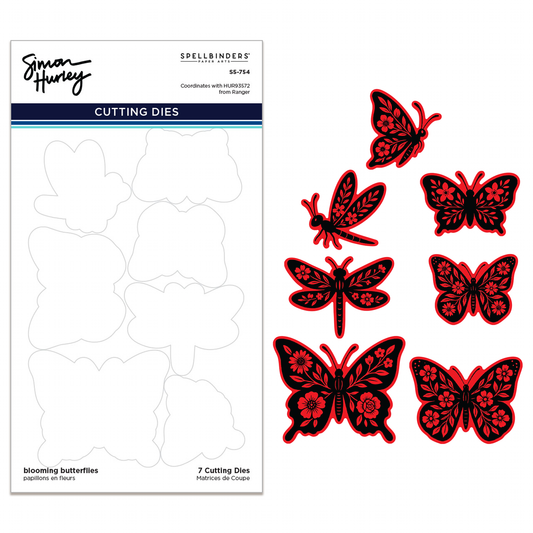Blooming Butterflies Etched Dies for Coordinating Stamp Set by Simon Hurley