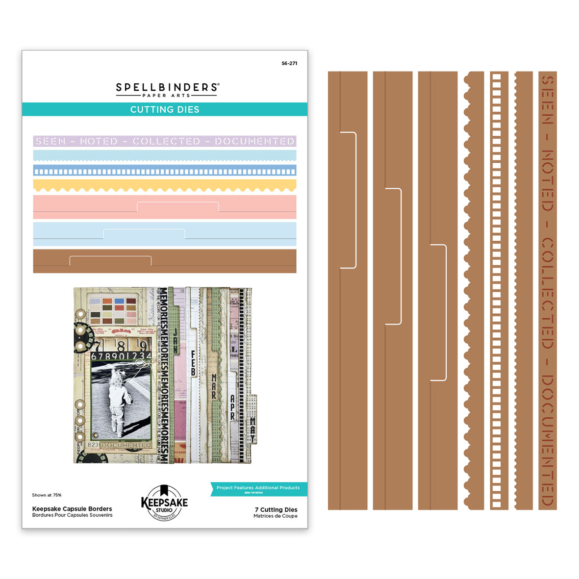Spellbinders Turn the Page Etched Dies Keepsake Capsule Borders by Esther Glas