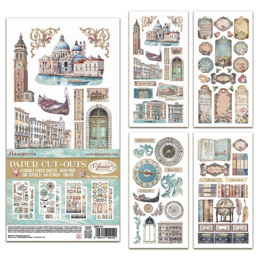 Stamperia Venice City of Art 6x12 Inch Paper Cut-outs (4pcs)