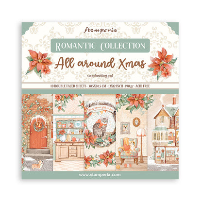 Stamperia Scrapbooking Pad 10 sheets 30.5 x 30.5 (12x12) All Around Christmas