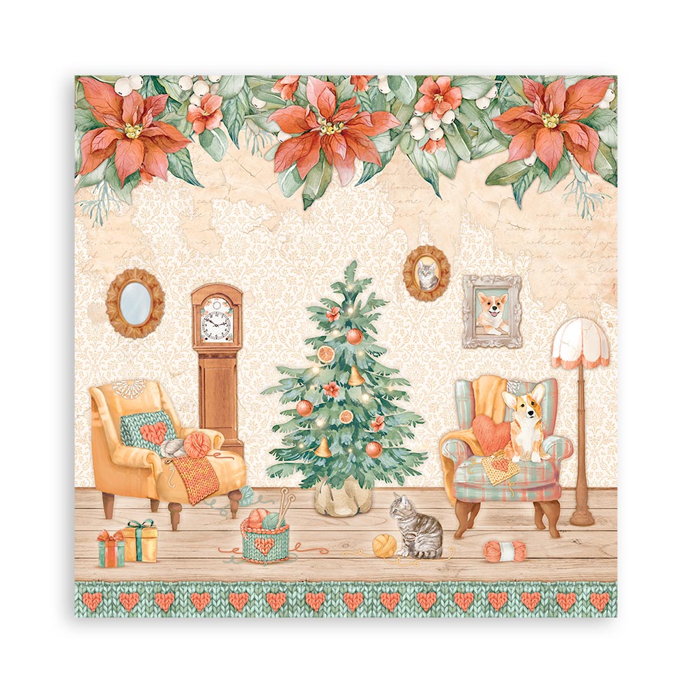 Stamperia Scrapbooking Pad 10 sheets 30.5 x 30.5 (12x12) All Around Christmas