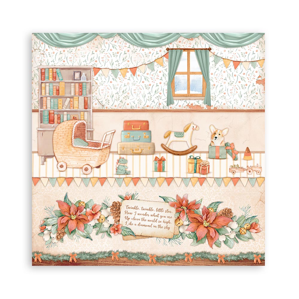 Stamperia Scrapbooking Pad 10 sheets 30.5 x 30.5 (12x12) All Around Christmas