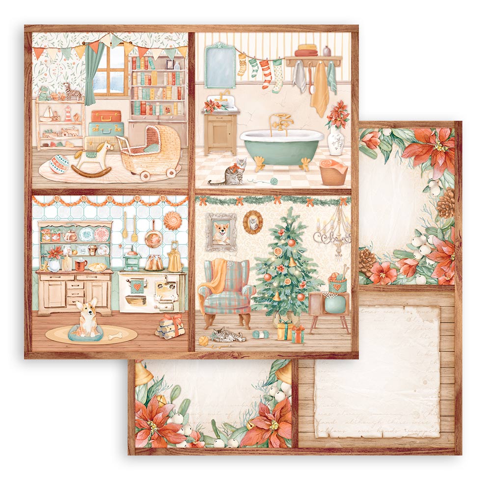 Stamperia Scrapbooking Pad 10 sheets 30.5 x 30.5 (12x12) All Around Christmas