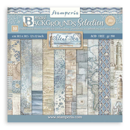 Stamperia Silent Sea Maxi Background Selection 12x12 Inch Paper Pack