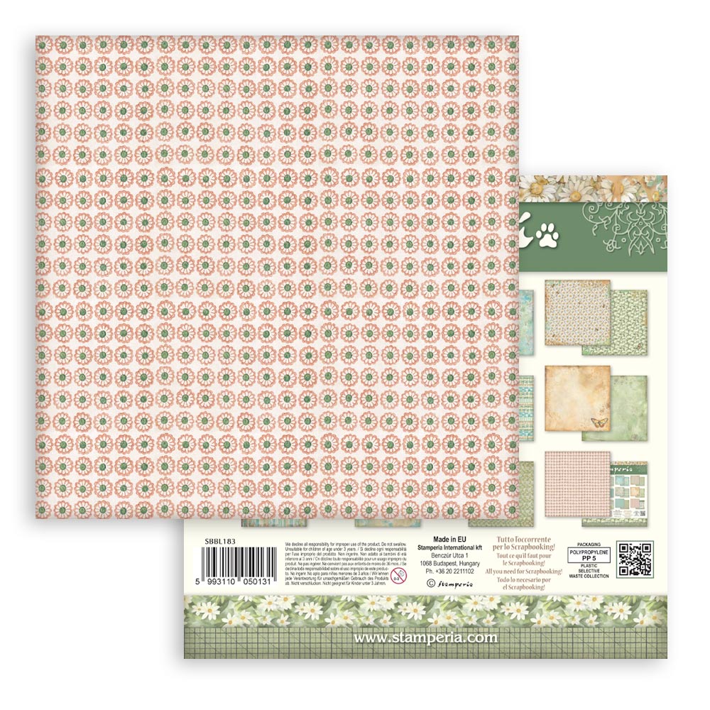Stamperia Daisy Art 12x12 Inch Paper Pack Maxi Background Selection