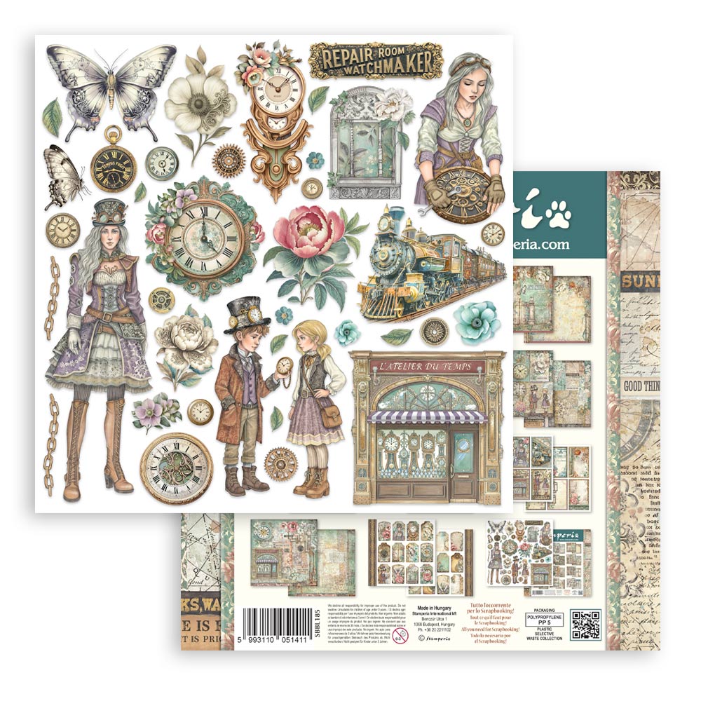 Stamperia Gardens of Time 12x12 Inch Paper Pack (SBBL185)