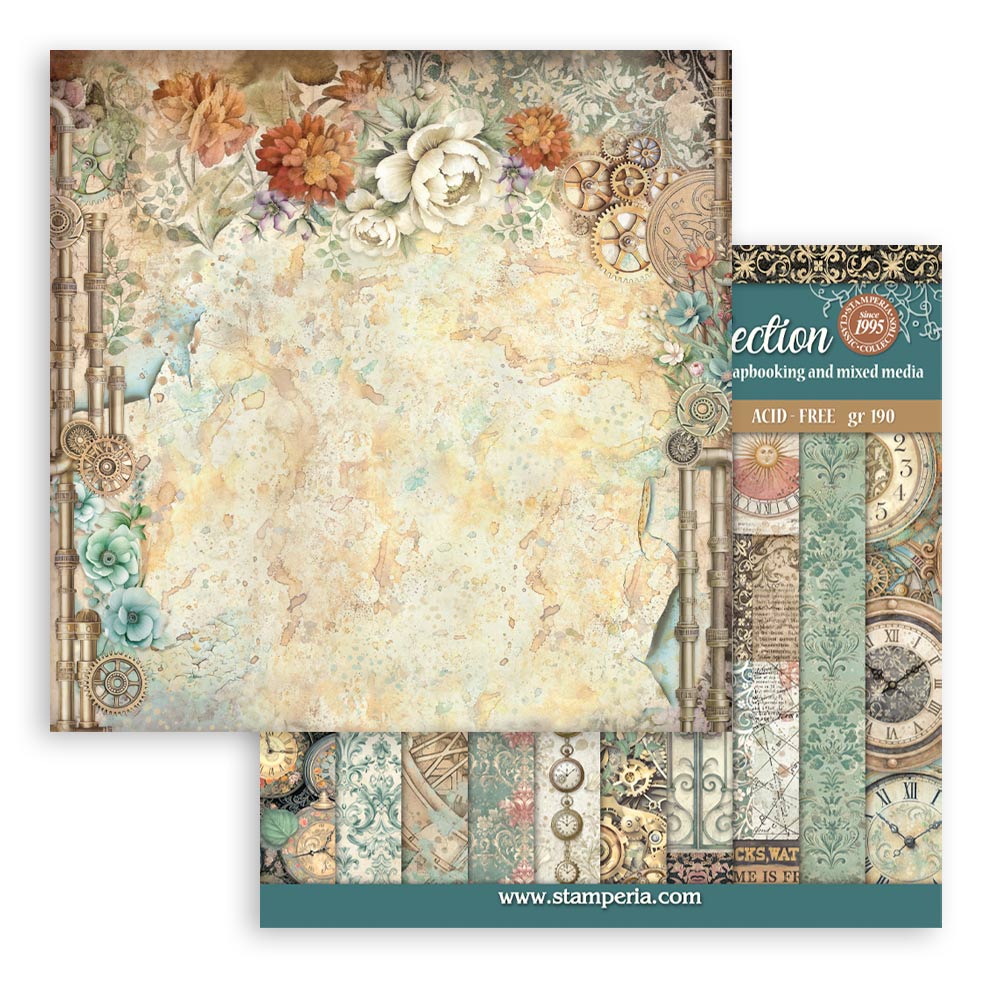 Stamperia Gardens of Time 12x12 Inch Paper Pack Maxi Background Selection (SBBL186)